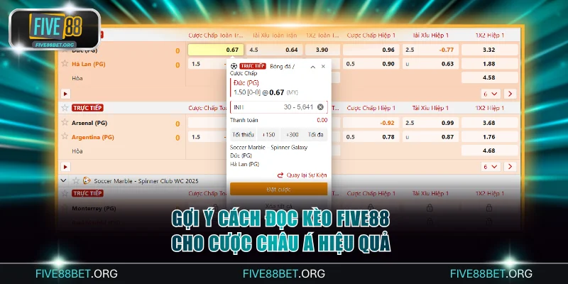 Gợi ý cách đọc kèo FIVE88 cho cược châu Á hiệu quả